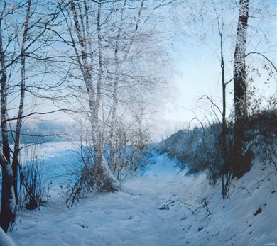 chemin d'hiver painting by Alain Senez