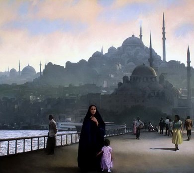 Istanbul painting by Alain Senez