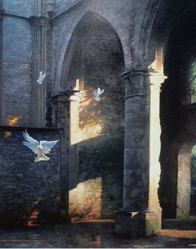 la colombe painting by Alain Senez