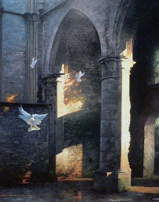 la colombe painting by Alain Senez