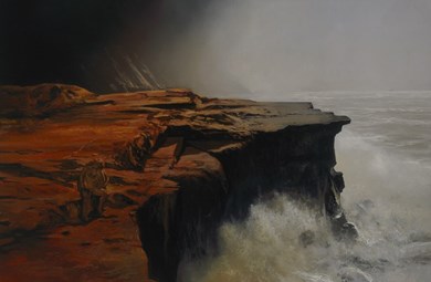 la falaise rouge painting by Alain Senez