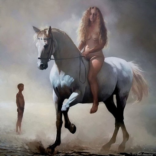 lady godiva painting by Alain Senez