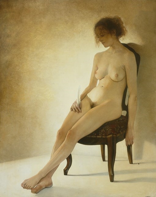 nu au fauteuil painting by Alain Senez
