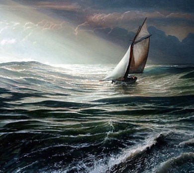 un voilier painting by Alain Senez